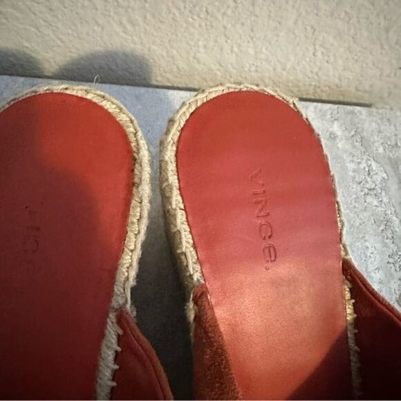 Vince Gaelan Wedge Espadrille Sandal Red Clay Sz 9.5M Retail $350 - Picture 5 of 11
